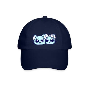 Two Cats Couple 2 Romantic Couple in Love - Baseball Cap - blue/blue - Front