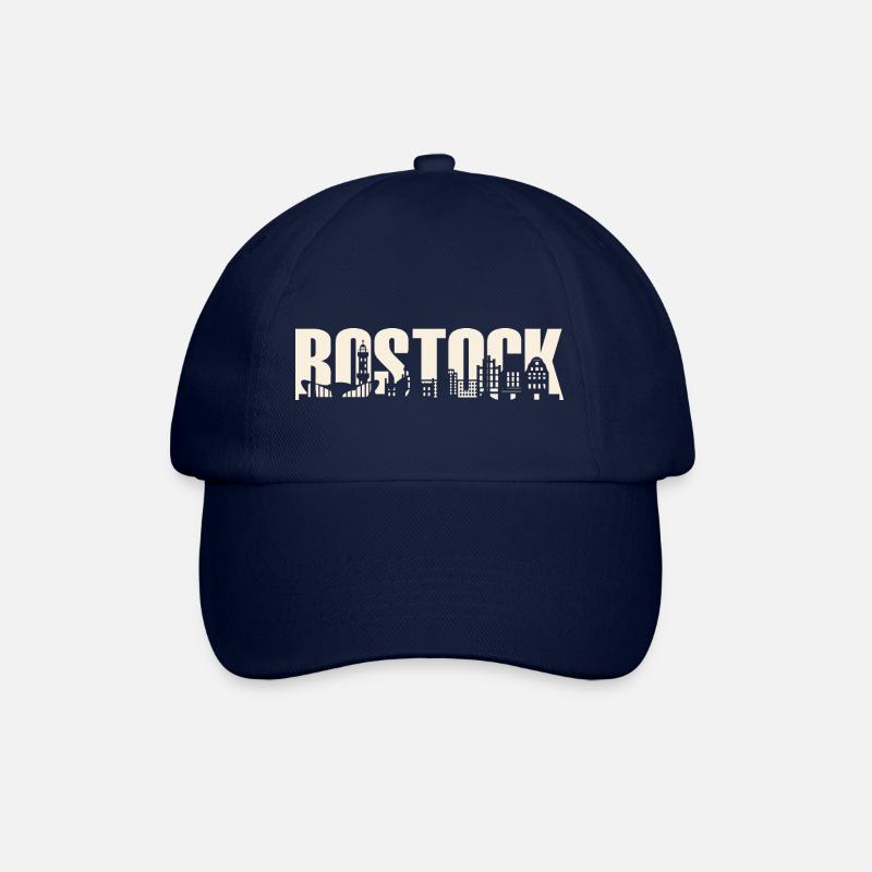 Rostock Ostsee Skyline - Baseballkappe - Blau/Blau