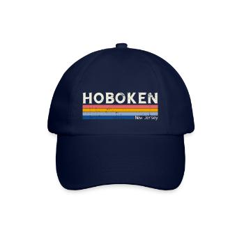 Vintage 70s 80s Style Hoboken NJ - Baseballkappe - Blau/Blau - Vorne