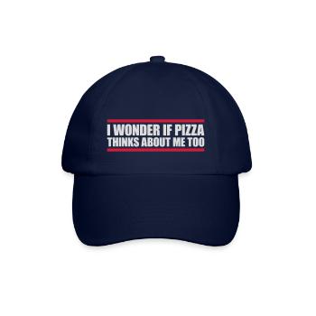 pizza thinks about me - Baseballkappe - Blau/Blau - Vorne