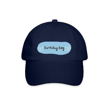 Birthday Boy Schriftzug mit Herzen - Baseballkappe - Blau/Blau - Vorne