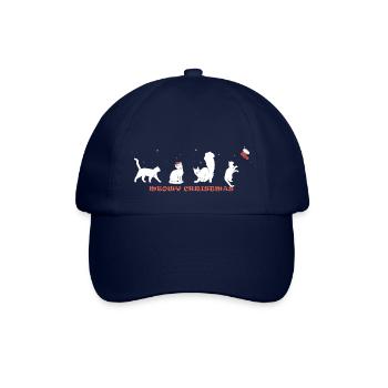 Noël miaou - Adorable chat au chapeau de Père Noël - Casquette classique - bleu/bleu - Devant