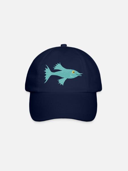 Fisch petrol - Baseballkappe - Blau/Blau