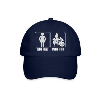 Motorrad - Meine Frau - T-Shirt - Baseballkappe - Blau/Blau - Vorne