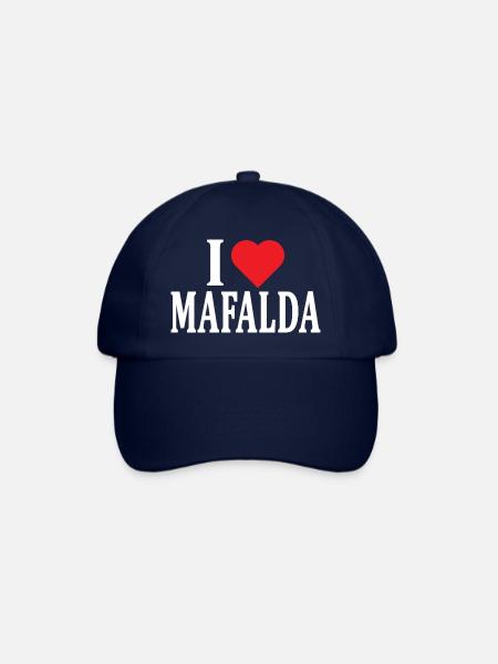 Name T-Shirt I love Mafalda T-Shirt Geschenkidee - Baseballkappe - Blau/Blau
