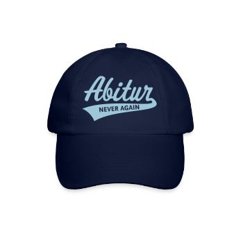 Abitur – Never Again (Abiturient / Abi / White) - Baseballkappe - Blau/Blau - Vorne