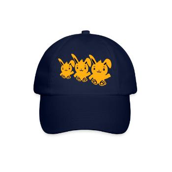 3 lapins trois amis équipe équipage agitant assis mignon - Casquette classique - bleu/bleu - Devant