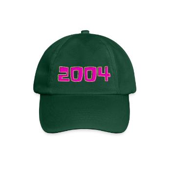 Jahr 2004 Rosa und Gelb - Baseballkappe - Flaschengrün - Vorne