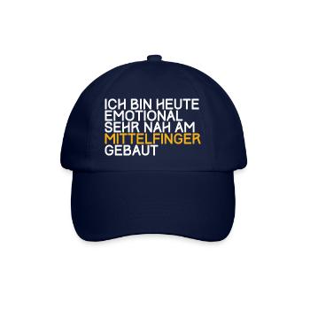 Emotional sehr nah am Mittelfinger gebaut - Baseballkappe - Blau/Blau - Vorne