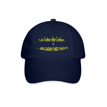 Ich-liebe-das-Leben-gelb - Baseballkappe - Blau/Blau - Vorne