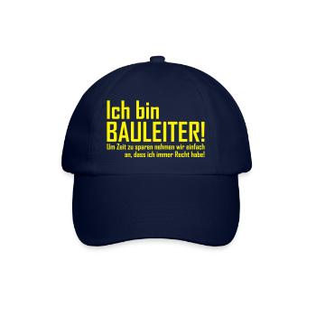 ich bin bauleiter - Baseballkappe - Blau/Blau - Vorne