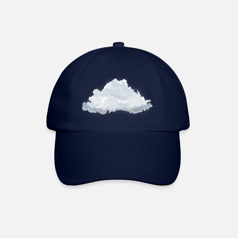 single drawn fluffy white cloud - Baseball Cap - blue/blue