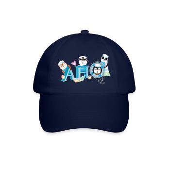 niedliche Tiere auf hoher See mit Seemannsgruß - Baseballkappe - Blau/Blau - Vorne