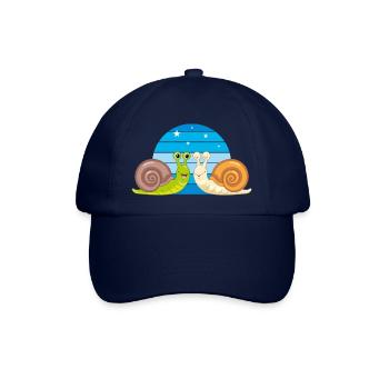 Two funny smiling snails - Baseball Cap - blue/blue - Front