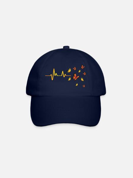 Drôle de papillon Heartbeat Design Papillon - Casquette classique - bleu/bleu