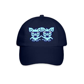 2 Nerd Cats Amis Lunettes à monture de corne Geek Smart Head - Casquette classique - bleu/bleu - Devant