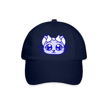 Cute Girl Cat Pretty Bow Woman Female - Baseball Cap - blue/blue - Front