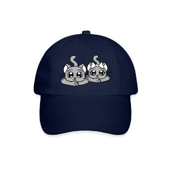 Two Cats Couple 2 Romantic Couple in Love - Baseball Cap - blue/blue - Front