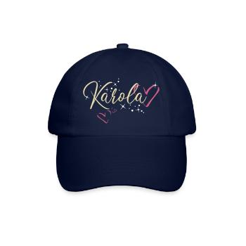 Karola Nom Prénom Calligraphie coeur - Casquette classique - bleu/bleu - Devant