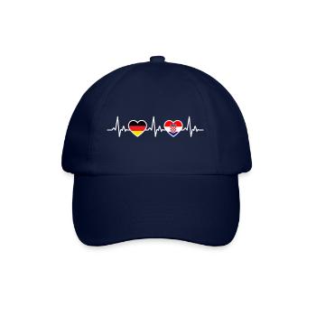 Kroatien Deutschland Herzschlag Flagge Kroate - Baseballkappe - Blau/Blau - Vorne