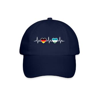 Uzbekistan Germany Heartbeat Flag Uzbek - Baseball Cap - blue/blue - Front