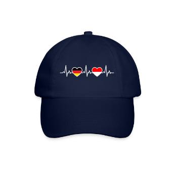 Indonesia Germany Heartbeat Indonesian - Baseball Cap - blue/blue - Front