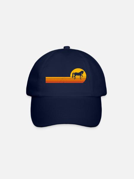 Pferde Sonnenaufgang T-Shirt Lustiges Pferd - Baseballkasket - blå/blå