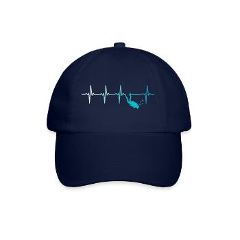 Tauchen Herzschlag Retro Taucher - Baseballkappe - Blau/Blau - Vorne
