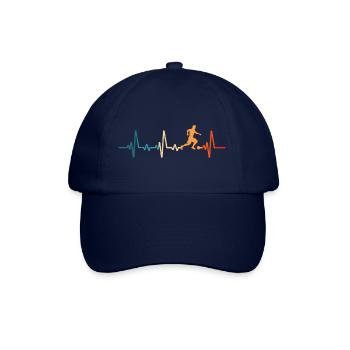 Retro soccer heartbeat soccer t-shirt football - Baseball Cap - blue/blue - Front