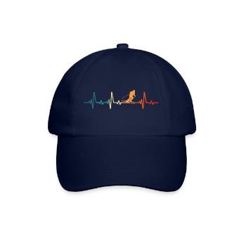 Skiing Heartbeat Ski Skier - Baseball Cap - blue/blue - Front