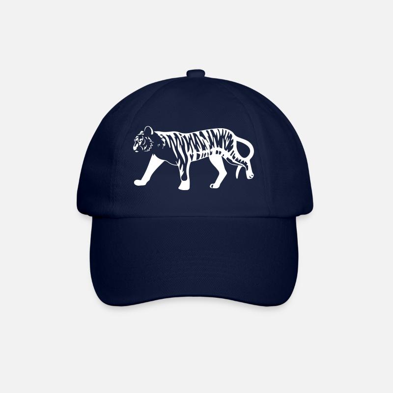 Stilisierter Tiger mit Tiermuster - Baseballkappe - Blau/Blau