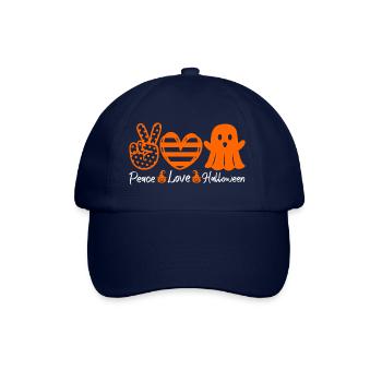 Peace love halloween pumpkin heart ghost - Baseball Cap - blue/blue - Front