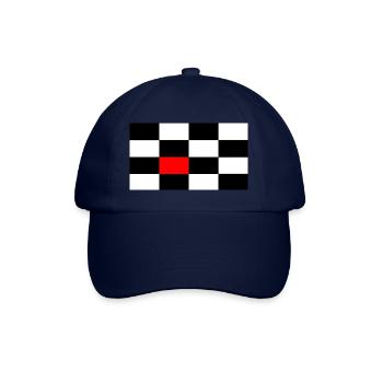 Schwarz-weiss Karo mit rotem Akzent - Baseballkappe - Blau/Blau - Vorne