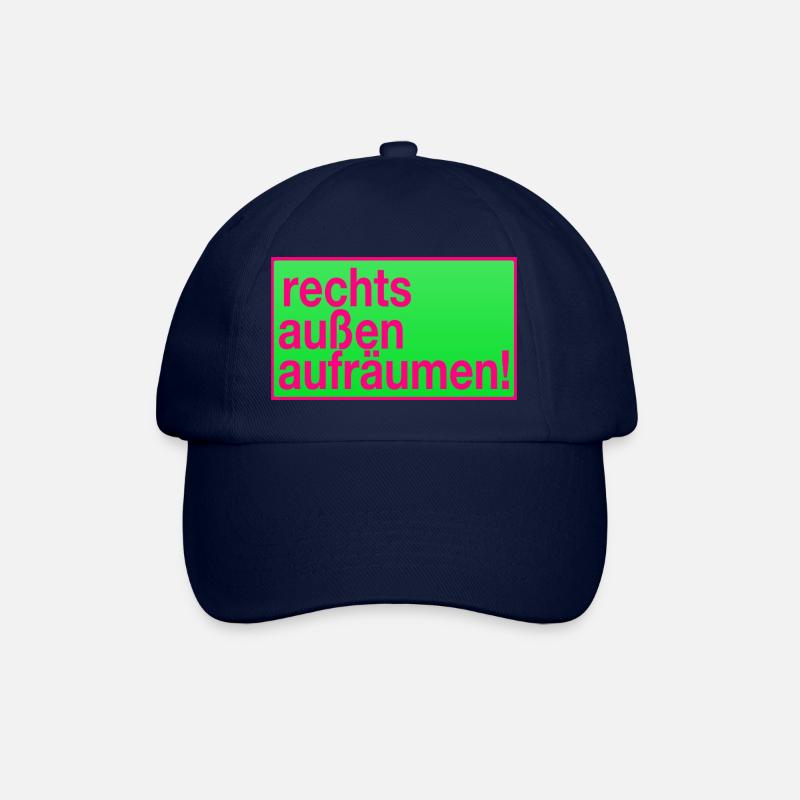 Rechts außen aufräumen! - Baseballkappe - Blau/Blau