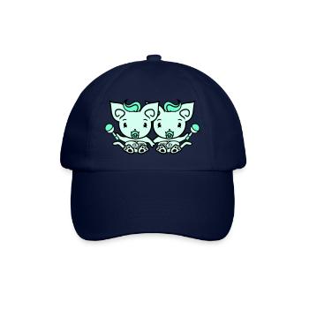 2 sucettes chats Deux petits frères et sœurs jumeaux - Casquette classique - bleu/bleu - Devant