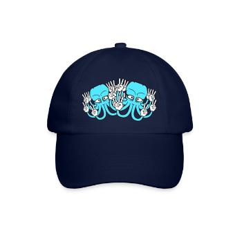 Zwei Kraken Peace Handzeichen Victory Symbol Hände - Baseballkappe - Blau/Blau - Vorne
