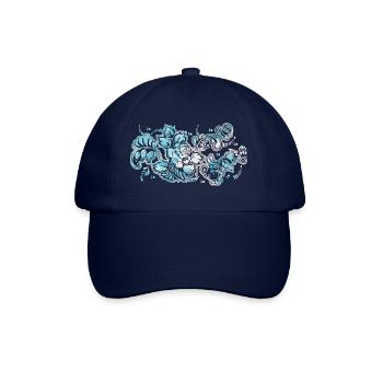 Blue Flower Pattern - Baseball Cap - blue/blue - Front