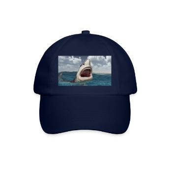 Grand requin blanc dans les mers orageuses - Casquette classique - bleu/bleu - Devant