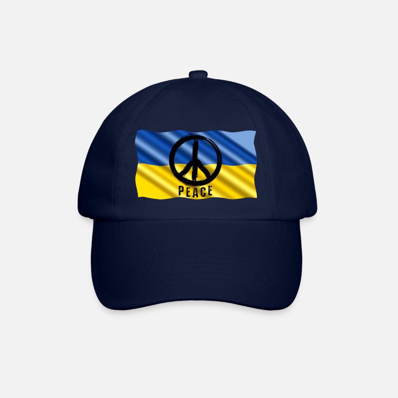 PEACEZEICHEN - auf ukrainischer Flagge Fahne - Baseballkappe - Blau/Blau