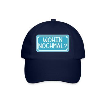 VERWIRRUNG - WOHIN NOCHMAL - STRAßENSCHILD - ORT - Baseballkappe - Blau/Blau - Vorne