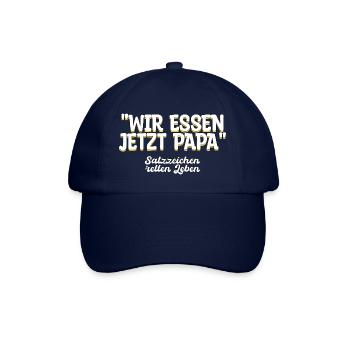 Wir essen jetzt Papa Geschenk - Baseballkappe - Blau/Blau - Vorne