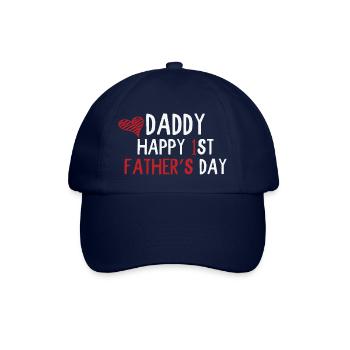 Daddy Happy 1st Fathers Day - Baseballkappe - Blau/Blau - Vorne