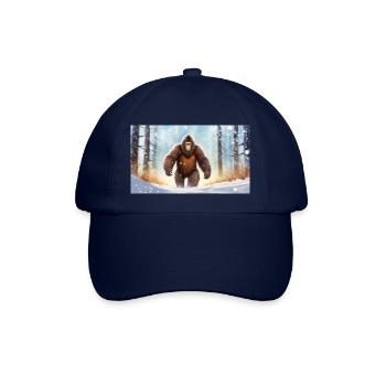 Sasquatch Bigfoot im Wald - jung niedlich - Baseballkappe - Blau/Blau - Vorne