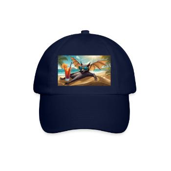 Lustig Hooey Eine Fledermaus liebt die Sonne - Baseballkappe - Blau/Blau - Vorne