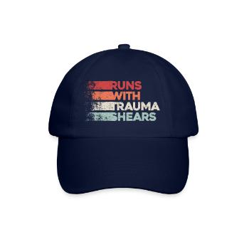 Runs With Trauma Shears - Cadeau de premiers soins - Casquette classique - bleu/bleu - Devant
