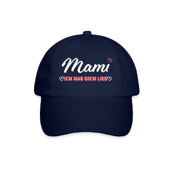 Muttertag: Mami - Ich hab dich lieb - Herz - Baseballkappe - Blau/Blau - Vorne