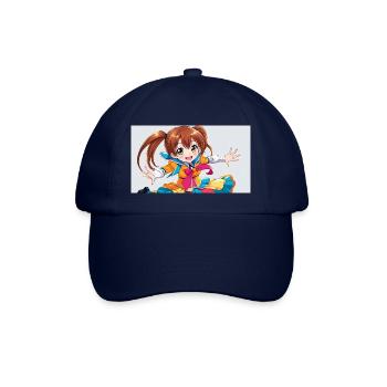 Ein niedliches manga maedchen - Baseballkappe - Blau/Blau - Vorne