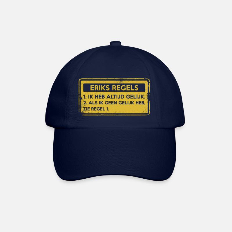 Eriks Regeln. Originelles Geschenk. - Baseballkappe - Blau/Blau