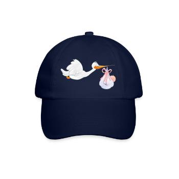 Storch mit Baby - Baseballkappe - Blau/Blau - Vorne