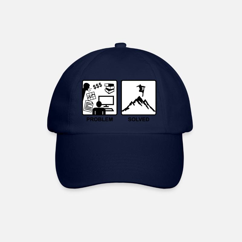 Ski, Problem solved - Skifahren - Baseballkappe - Blau/Blau